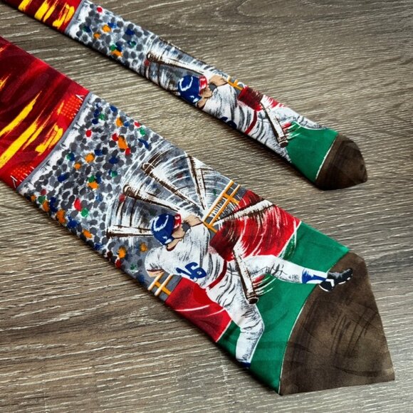 American Sports Baseball Multicolor Men's Neck Tie. - Picture 3 of 4